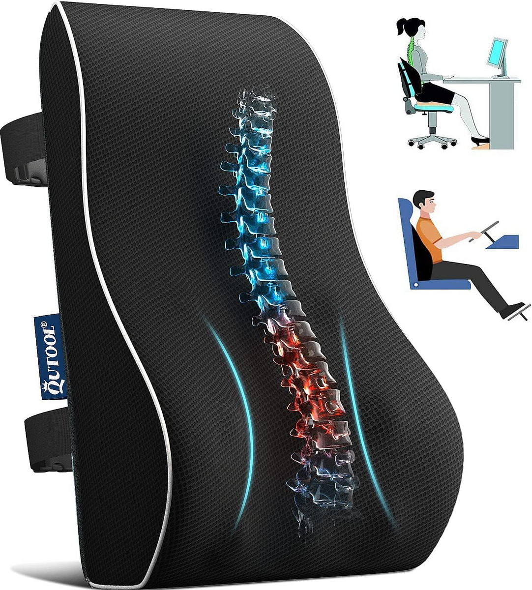 Back Pain Castle Bulwark Memory Foam Lumbar Support Pillow Castle