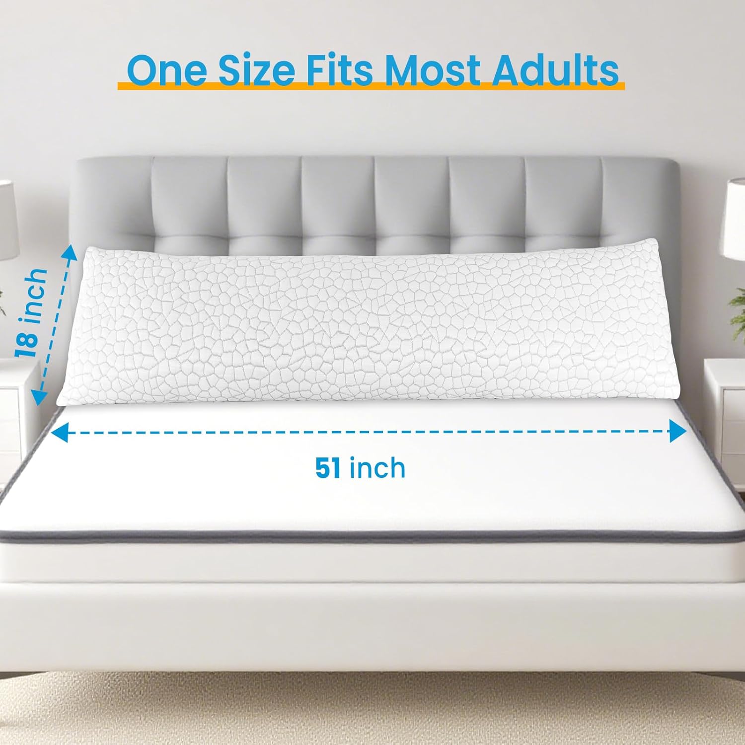 QUTOOL Cooling Shredded Memory Foam Full Body Pillows for Adults