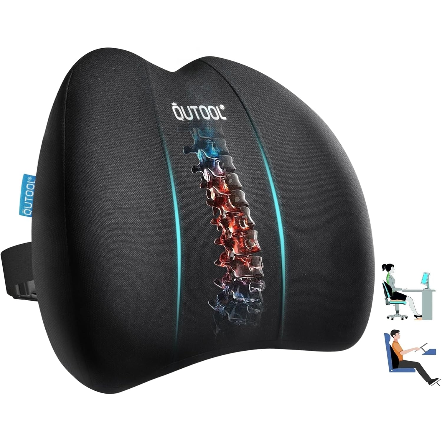QUTOOL Lumbar Support Pillow- Lower Backpain Relief