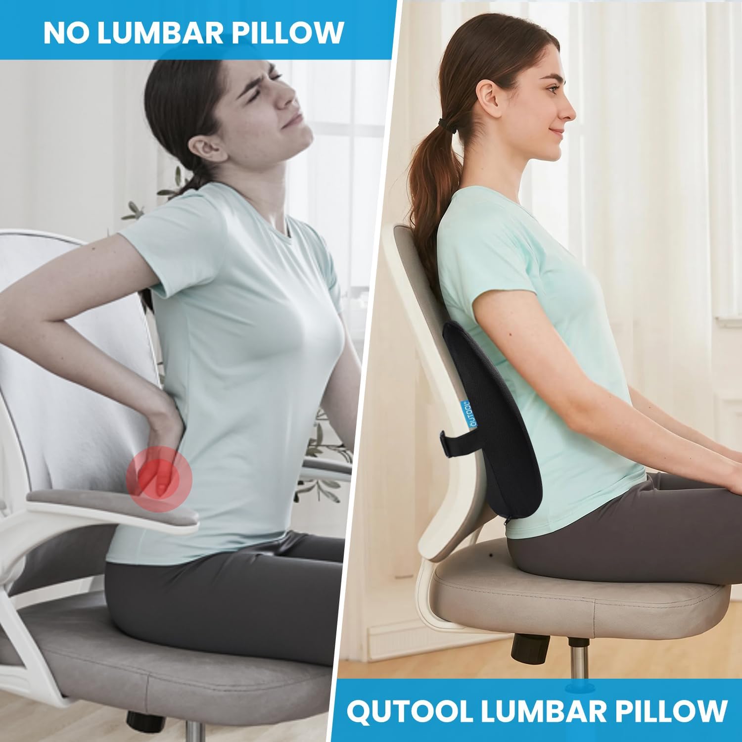 QUTOOL Lumbar Support Pillow- Lower Backpain Relief