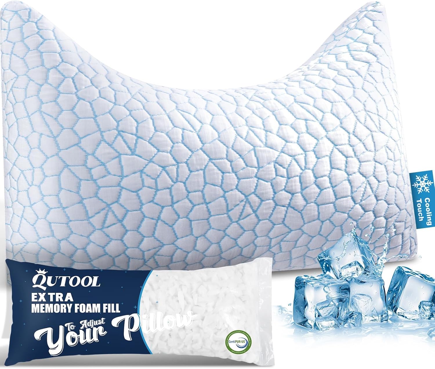 QUTOOL Cooling Side sleeper pillow for adults