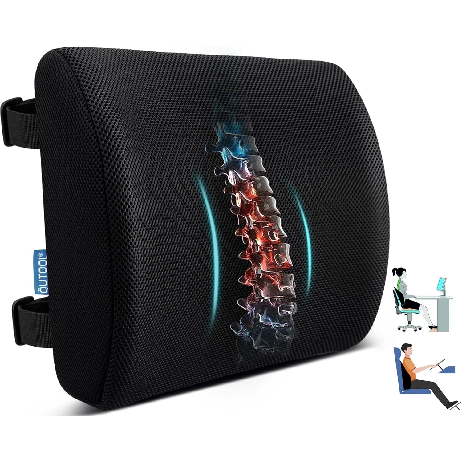 QUTOOL Lumbar Support Pillow Memory Foam