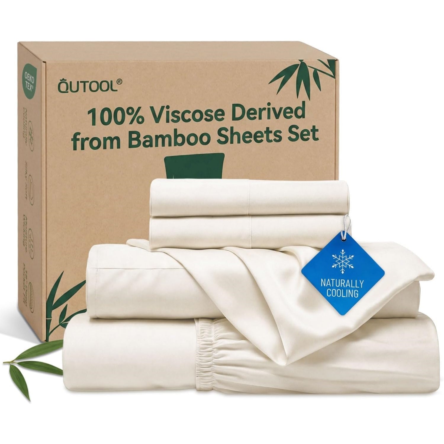 QUTOOL Cooling Bed Sheets Silky Soft and Breathable