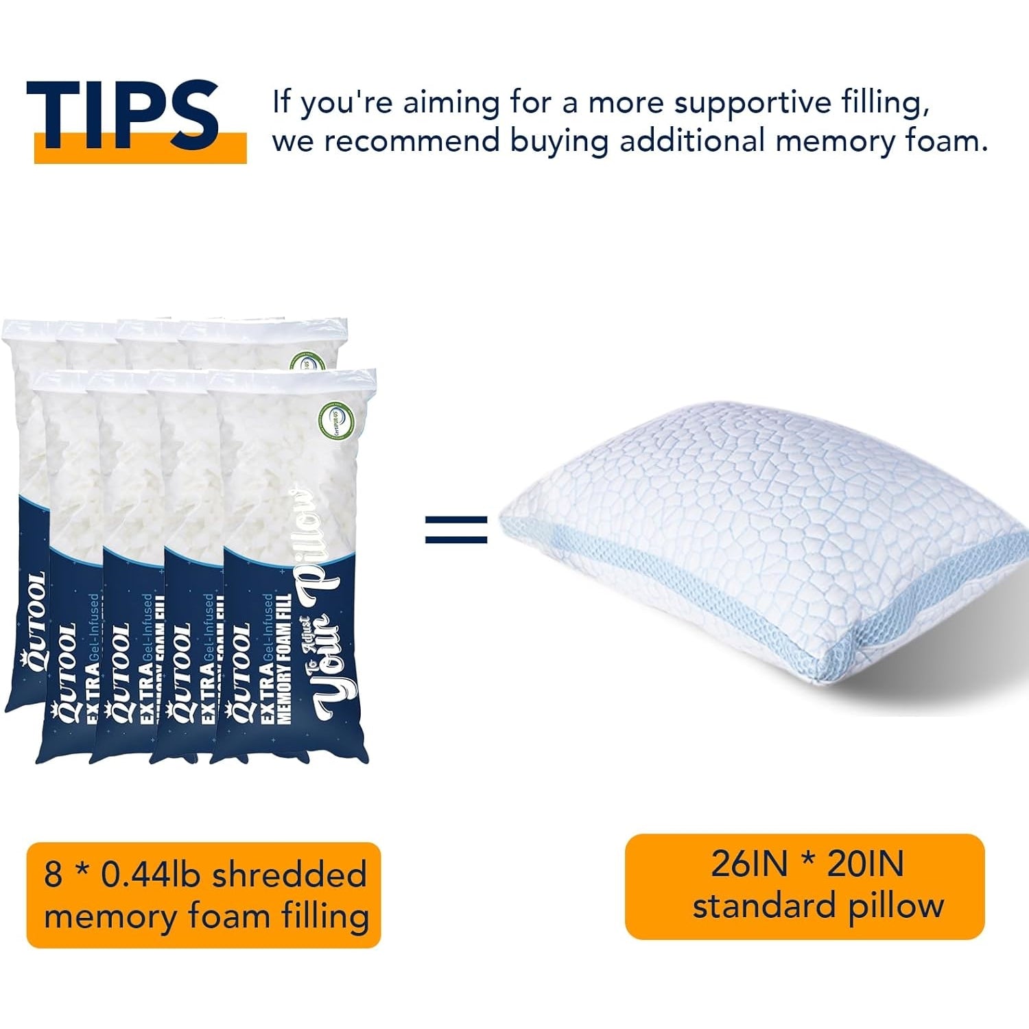 QUTOOL 0.44lb Premium Replacement Shredded Memory Foam Filling