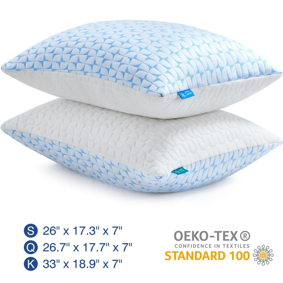 QUTOOL Shredded Memory Foam Pillows Cooling Bed Pillows