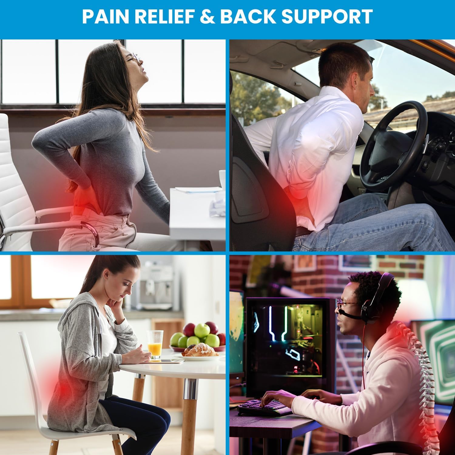 QUTOOL Lumbar Support Pillow for Office Chair