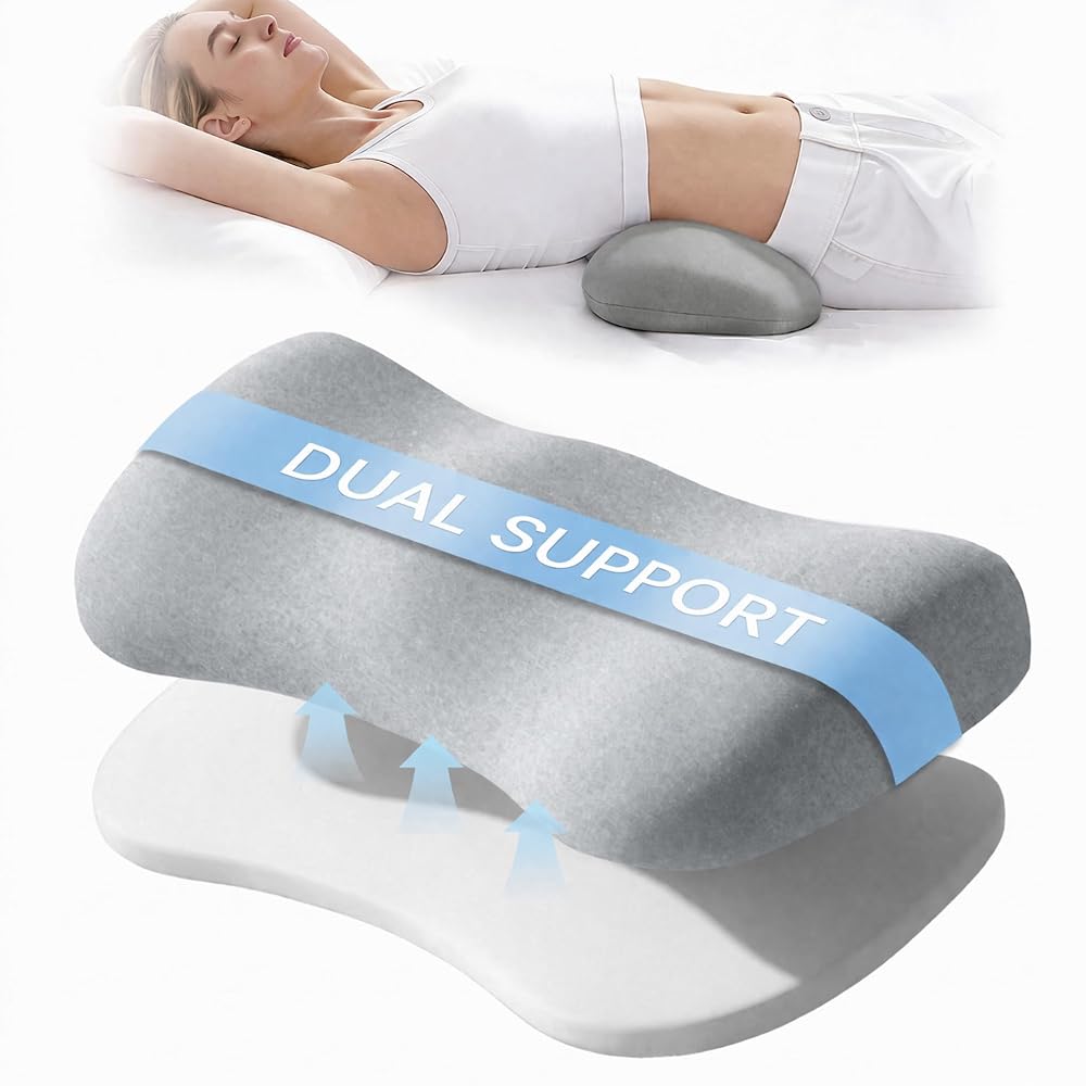 QUTOOL Adjustable Height Lumbar Support Pillow for Sleeping
