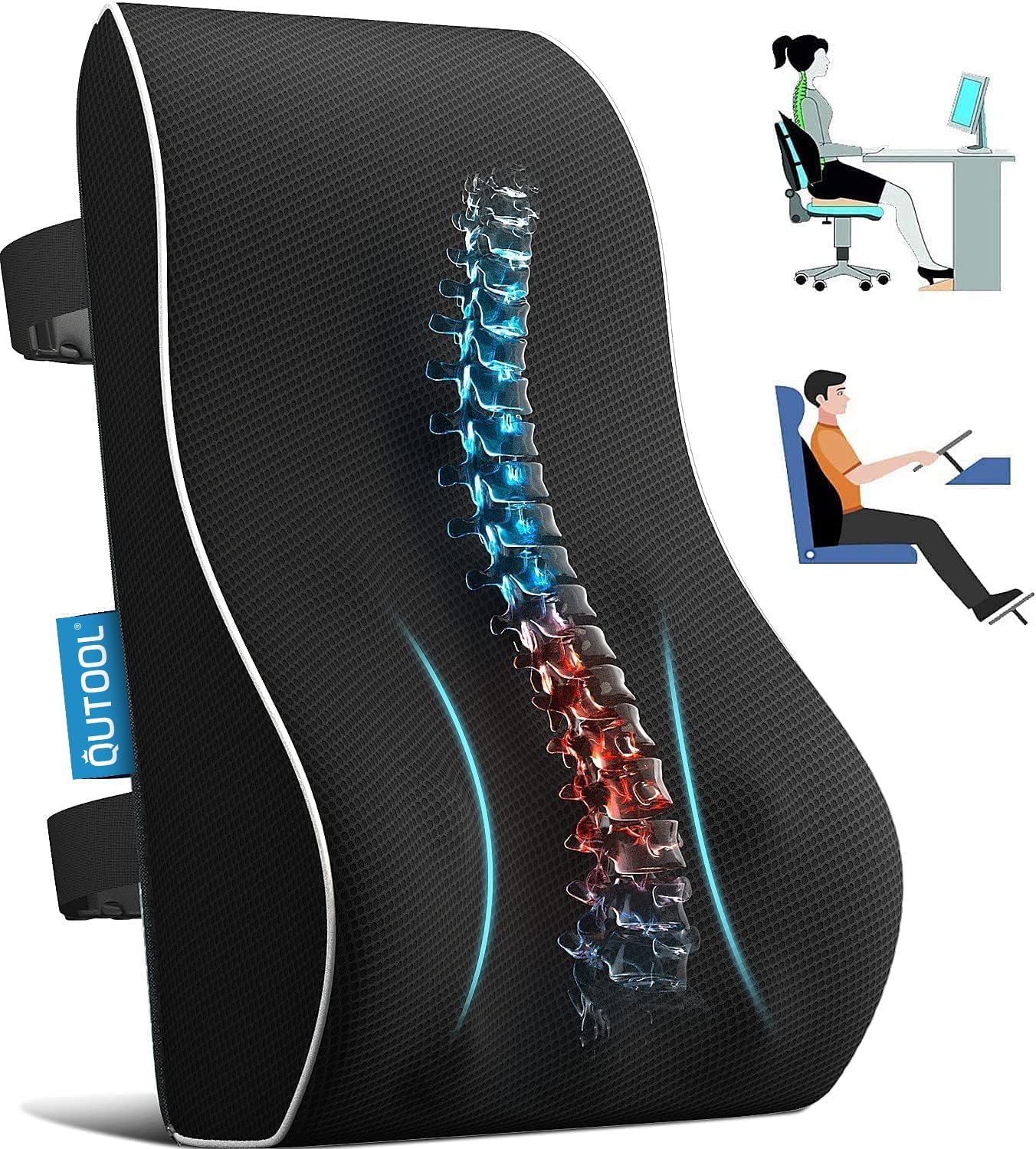 QUTOOL Lumbar Support Pillow for Office Chair
