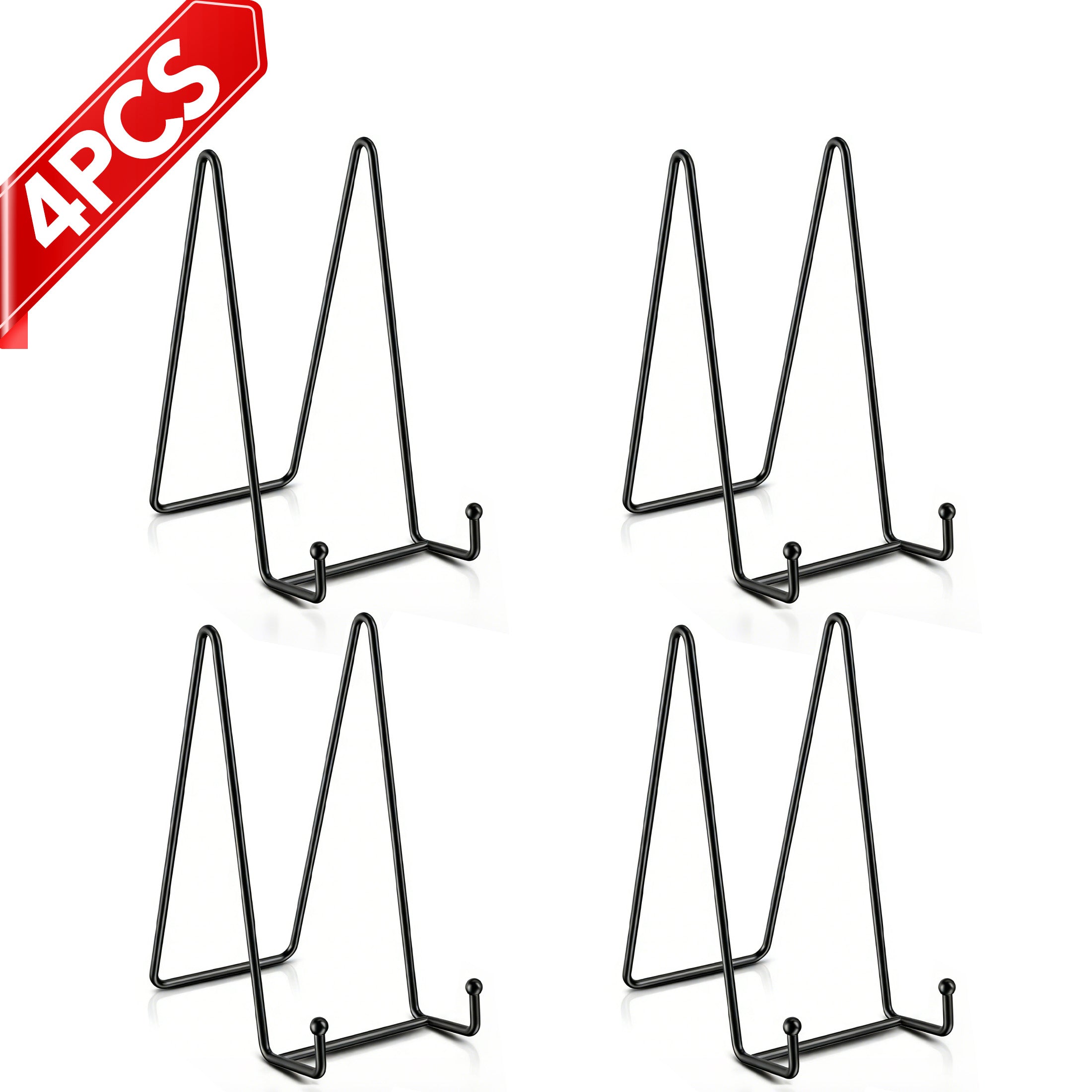 QUTOOL 6in Plate Stands, 4-Pack Metal Display Easels for Picture Frames