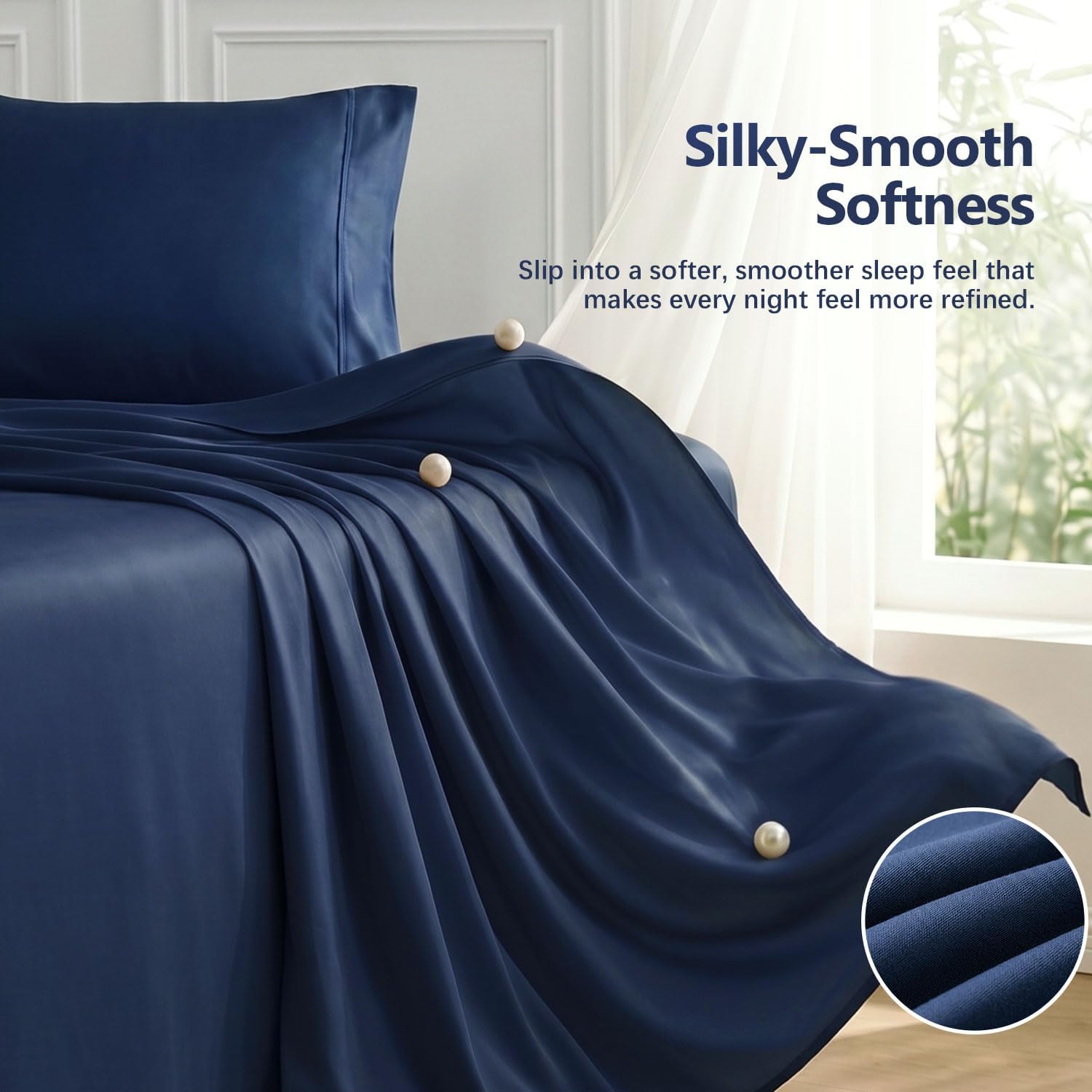 QUTOOL Cooling Bed Sheets Silky Soft and Breathable