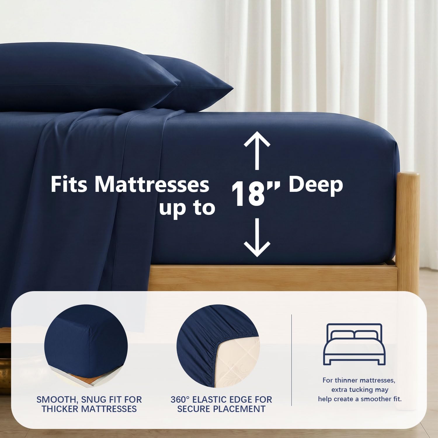 QUTOOL Cooling Bed Sheets Silky Soft and Breathable