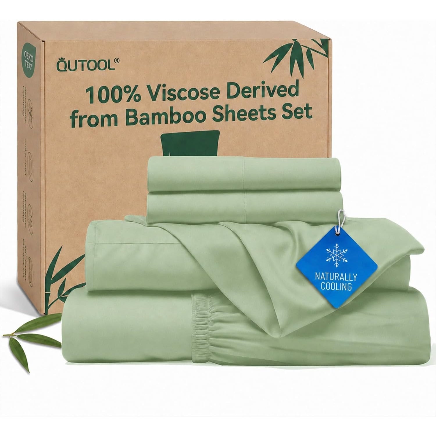 QUTOOL Cooling Bed Sheets Silky Soft and Breathable