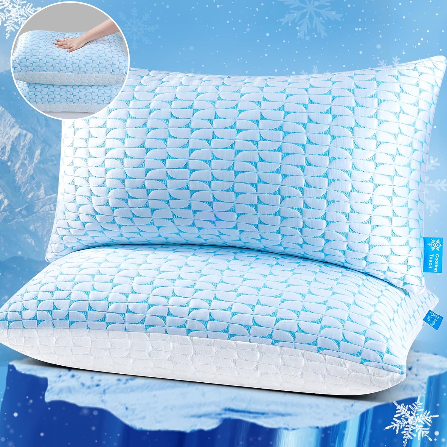 QUTOOL Shredded Memory Foam Pillows Cooling Bed Pillows