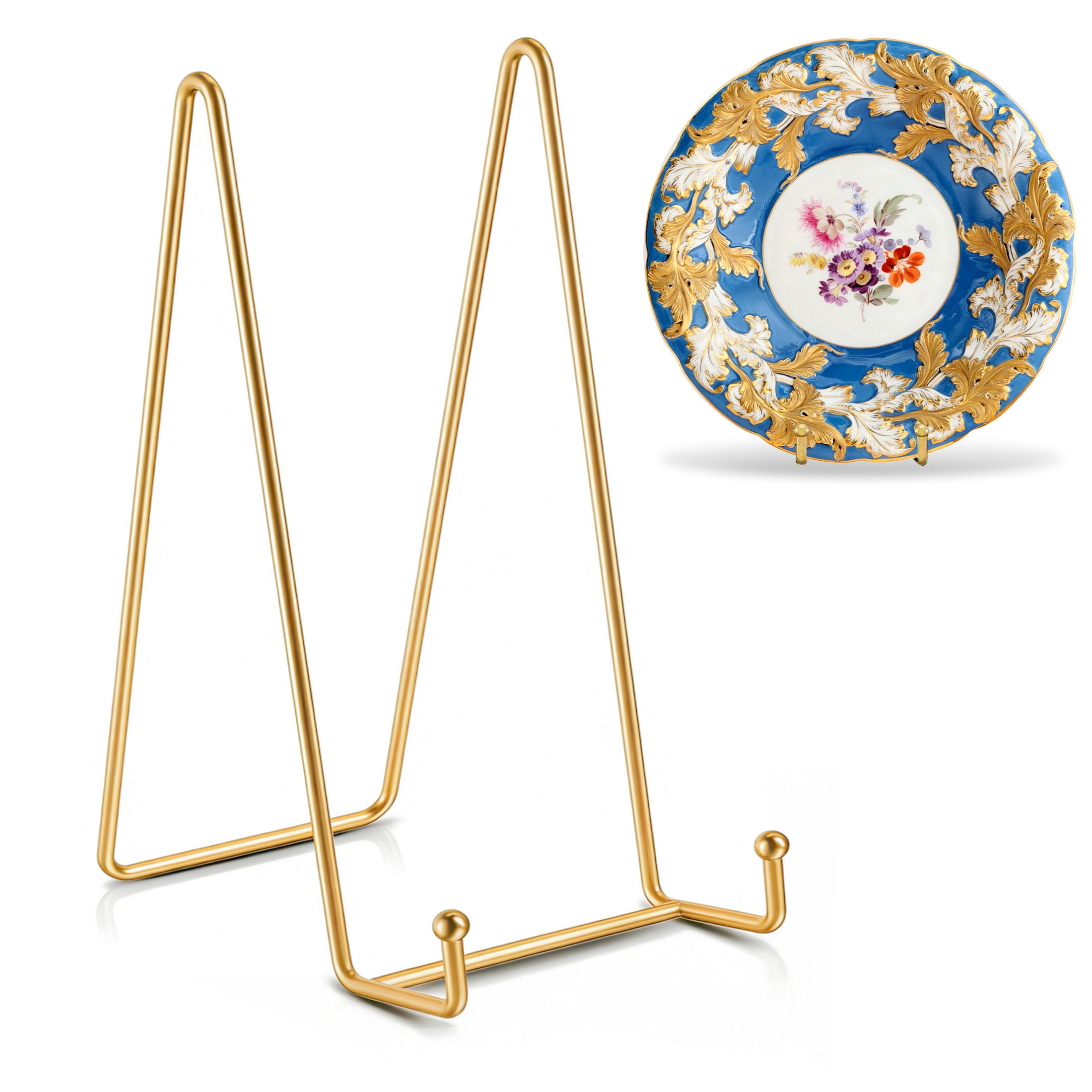 QUTOOL 6in Plate Stands, 4-Pack Metal Display Easels for Picture Frames