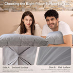 QUTOOL Luxury Hotel Goose Feather Pillow Set of 2, Gray