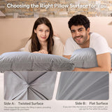 QUTOOL Luxury Hotel Goose Feather Pillow Set of 2, Gray