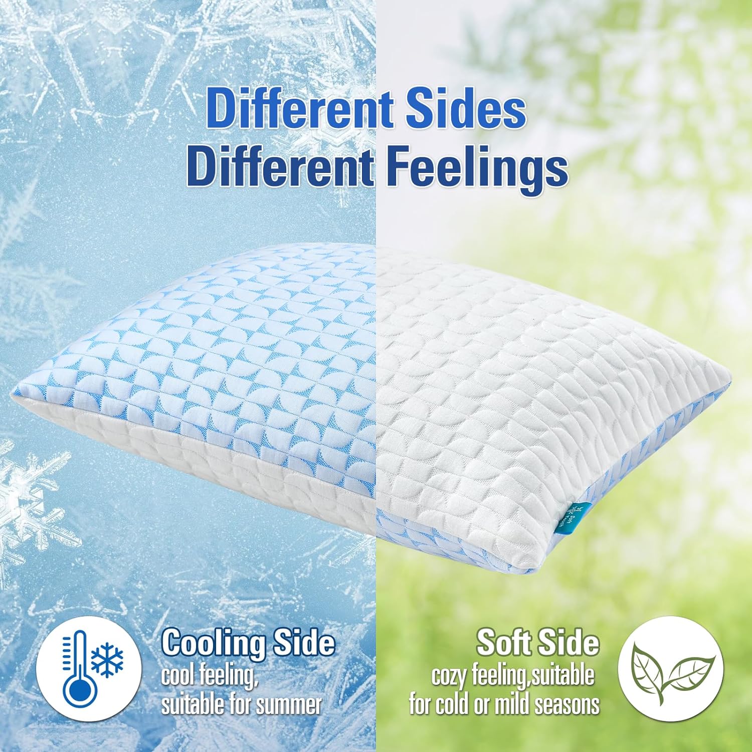 QUTOOL Shredded Memory Foam Pillows Cooling Bed Pillows
