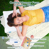 QUTOOL Cooling Memory Foam Pillow with Travel Storage Bag, White