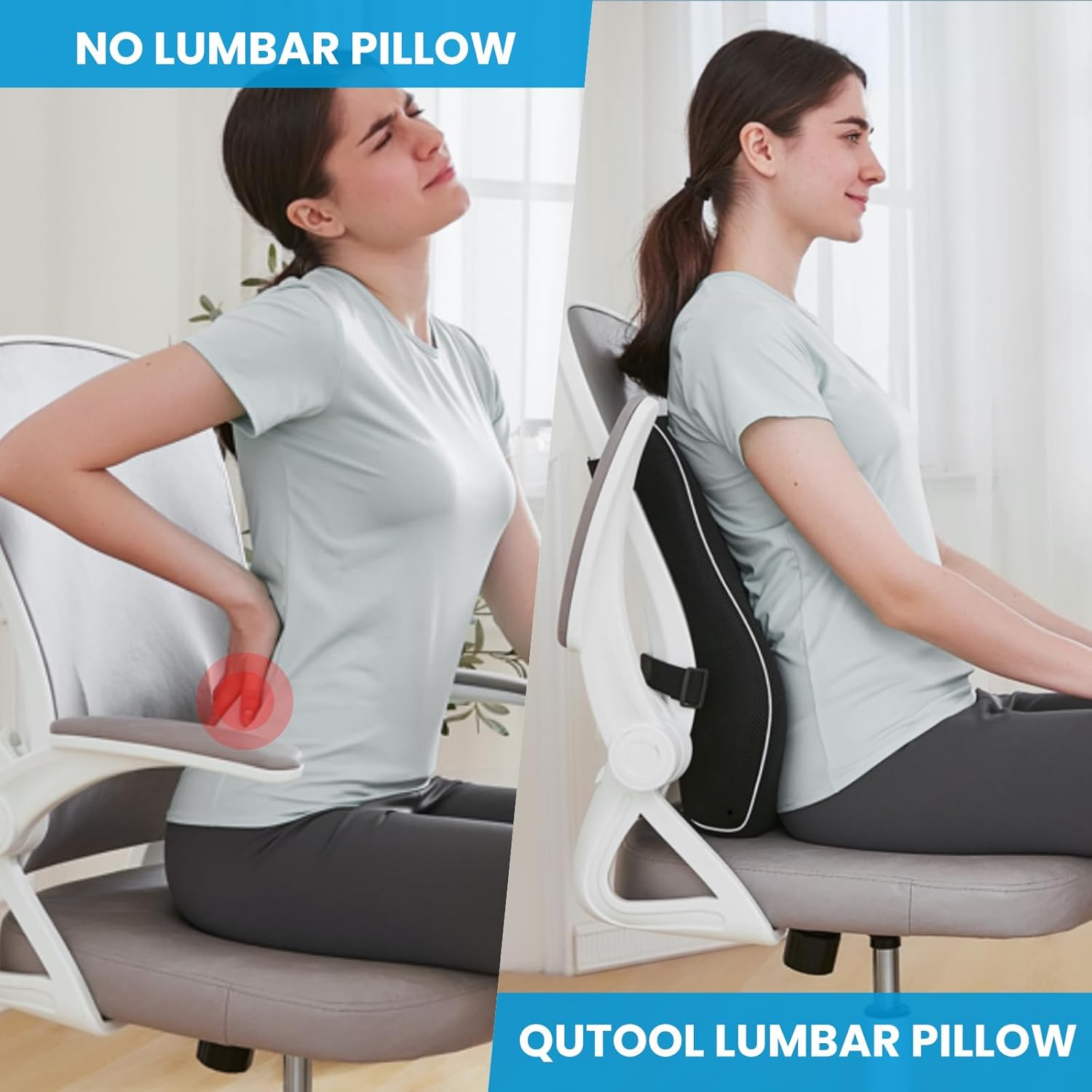 QUTOOL Lumbar Support Pillow for Office Chair