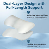 QUTOOL Adjustable Height Lumbar Support Pillow for Sleeping