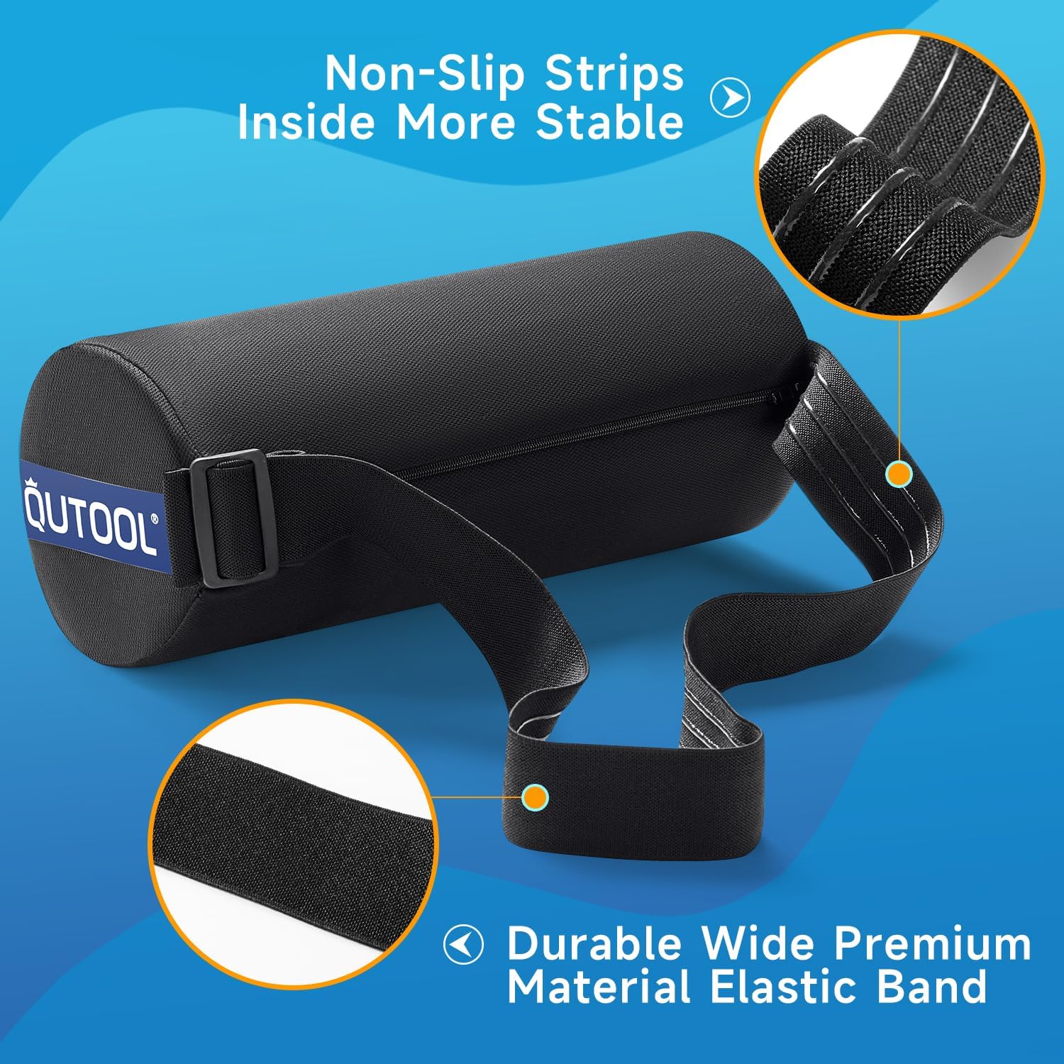 QUTOOL Lumbar Roll for Office Chair with Upgraded Strap Medium Soft-lumbar Roll