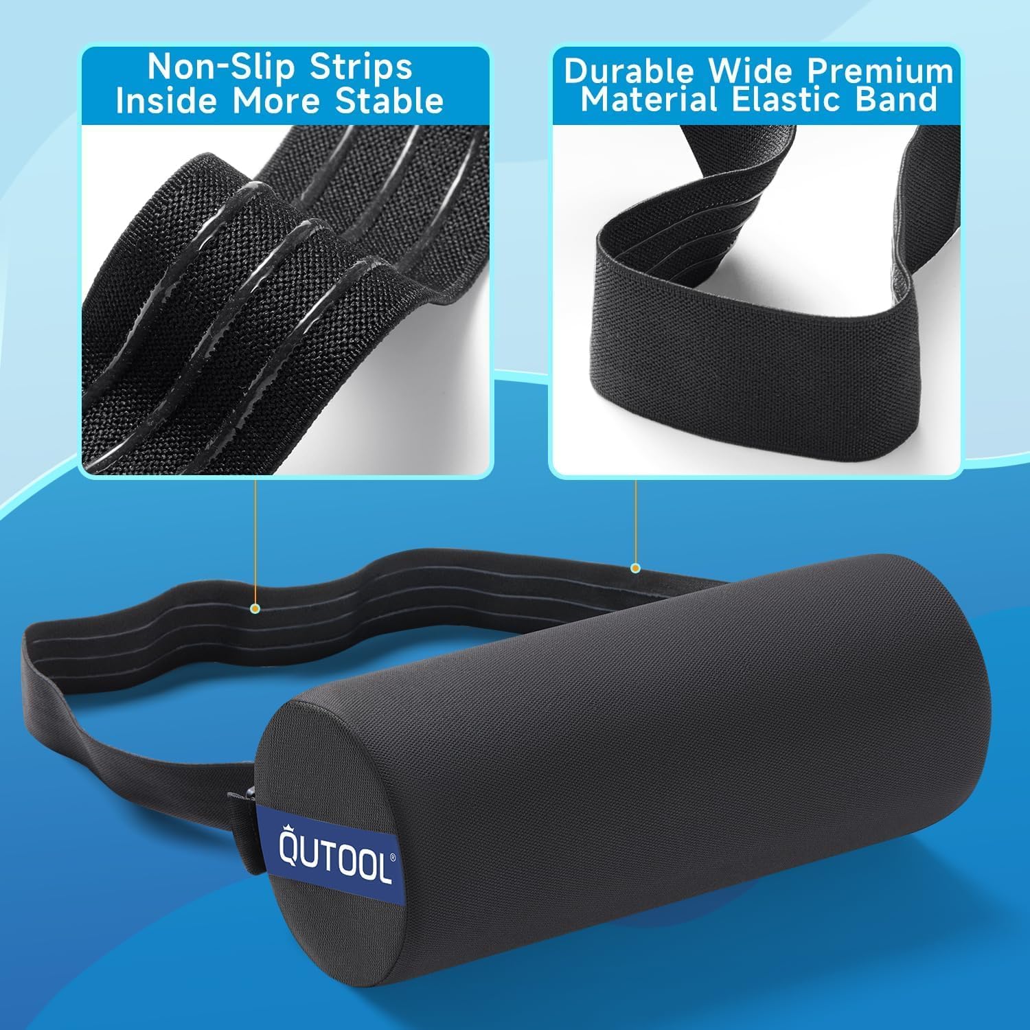 QUTOOL Lumbar Roll for Office Chair with Upgraded Strap