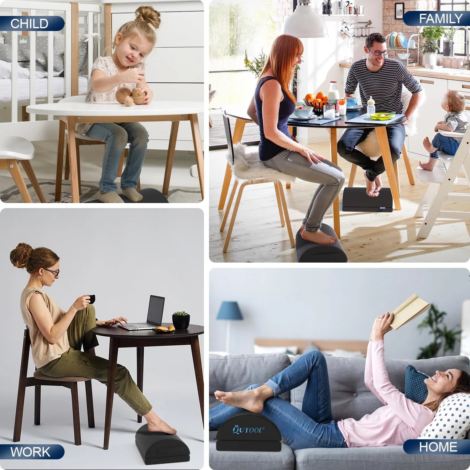 QUTOOL Memory Foam Foot Rest Under Desk