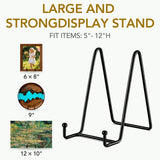 QUTOOL 6in Plate Stands, 4-Pack Metal Display Easels for Picture Frames
