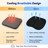 QUTOOL Gel Car Seat Cushion, Breathable TPE Honeycomb Gel Seat Pad