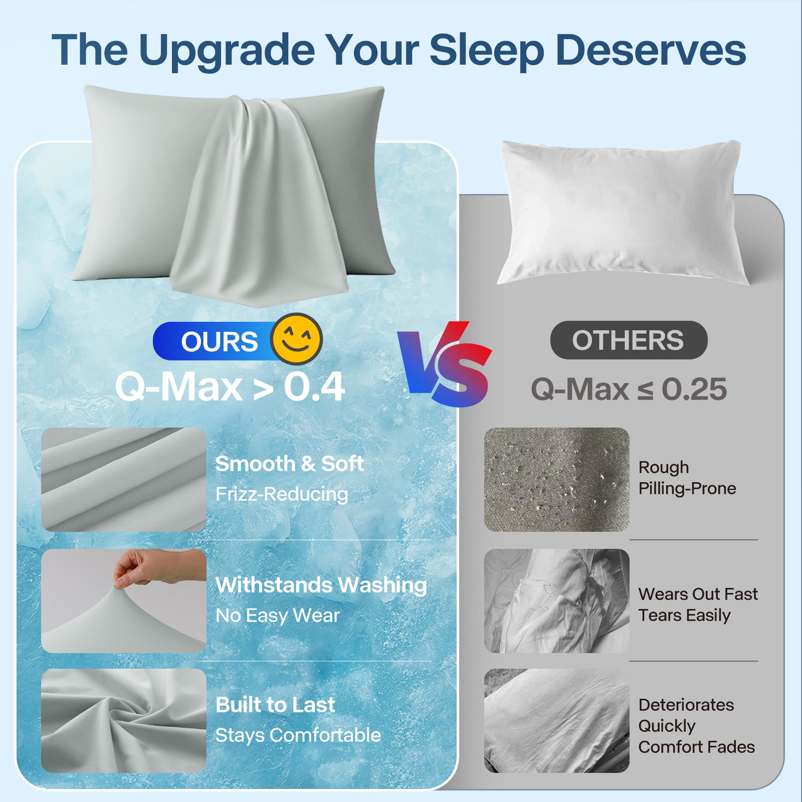 QUTOOL Cooling Pillow Cases for Hot Sleepers