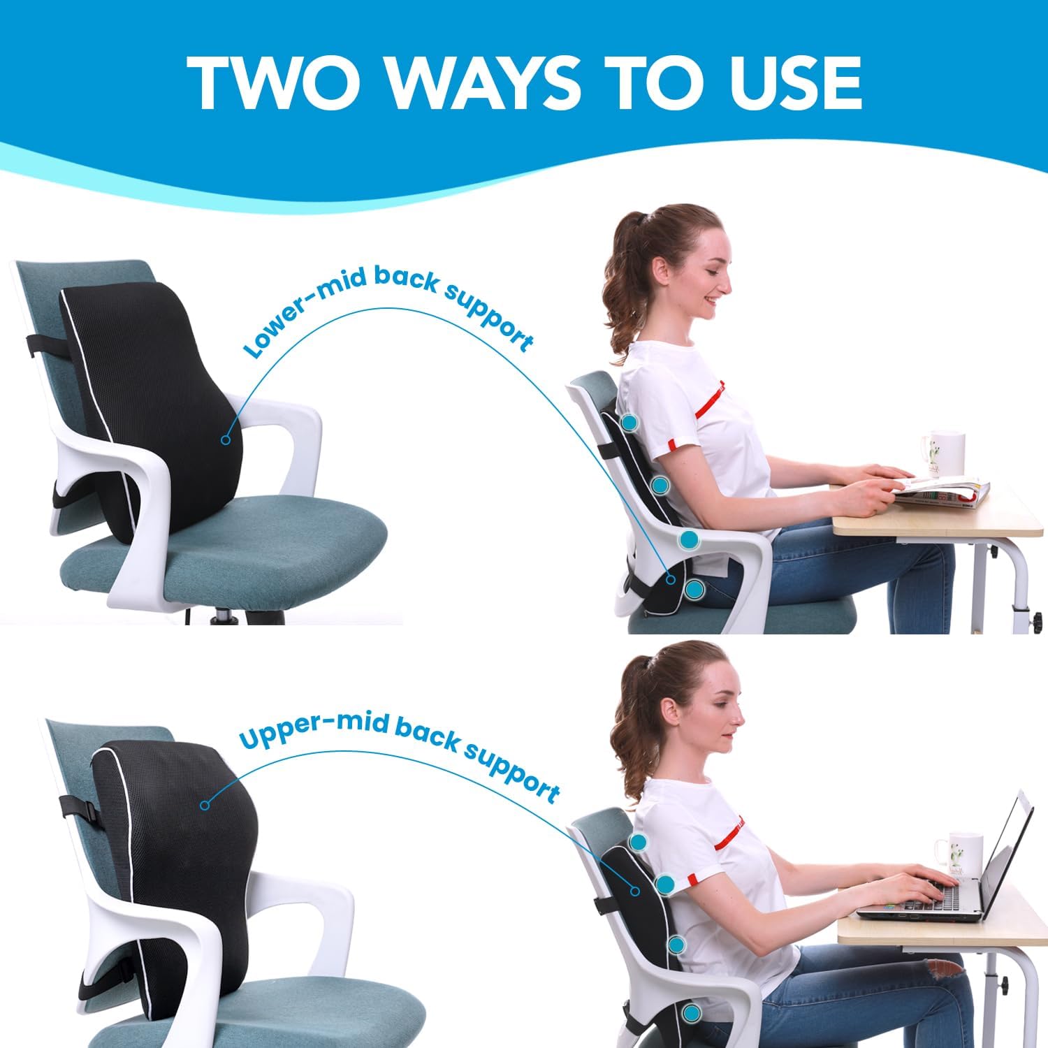 QUTOOL Lumbar Support Pillow for Office Chair