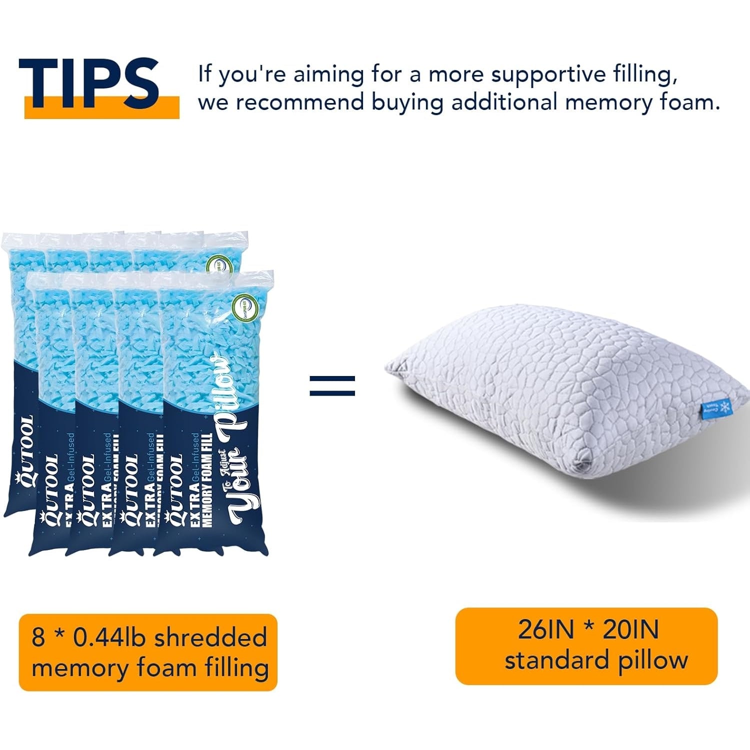 QUTOOL 0.44lb Premium Replacement Shredded Memory Foam Filling