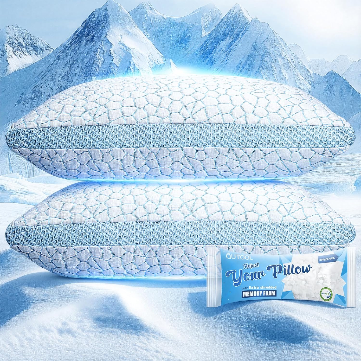 QUTOOL Shredded Memory Foam  Cool and Adjustable Loft