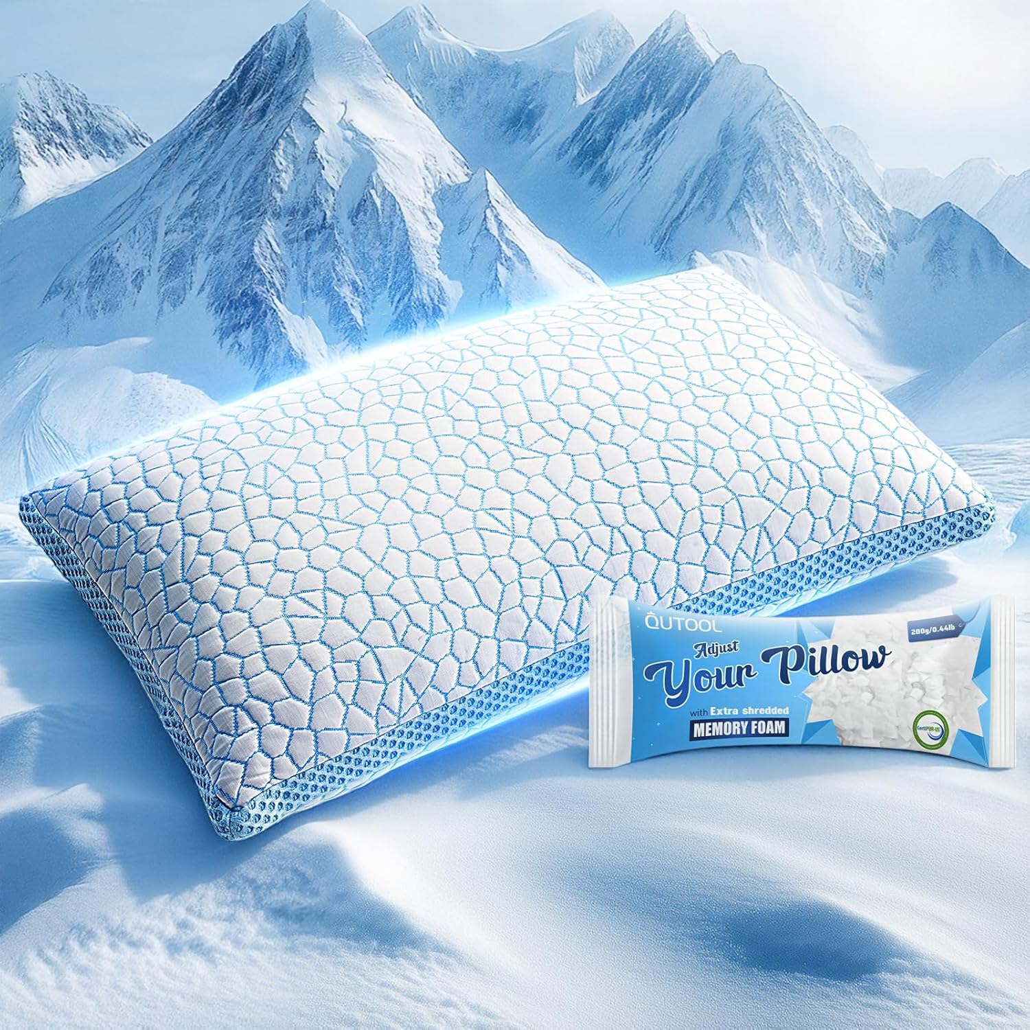 QUTOOL Shredded Memory Foam  Cool and Adjustable Loft