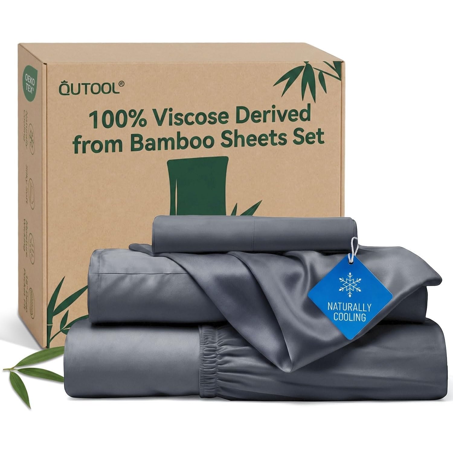 QUTOOL Cooling Bed Sheets Silky Soft and Breathable