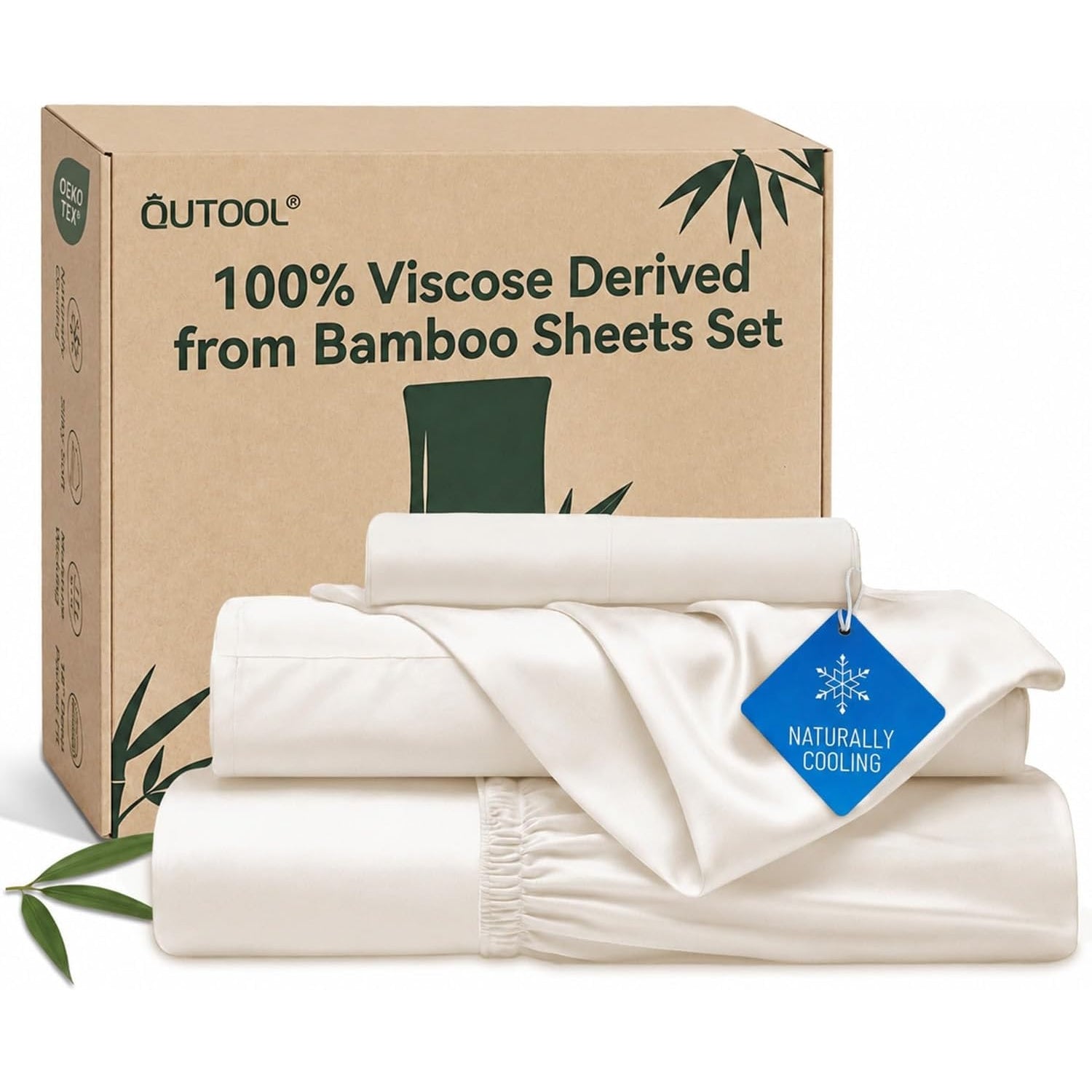 QUTOOL Cooling Bed Sheets Silky Soft and Breathable