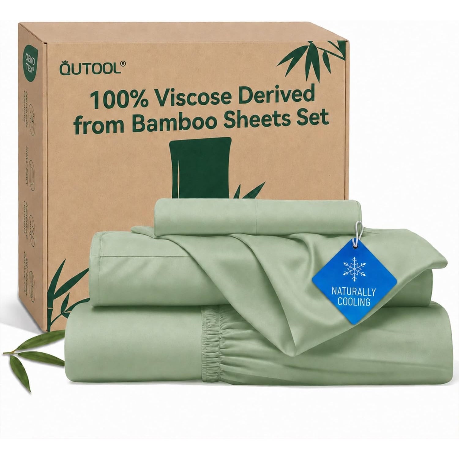 QUTOOL Cooling Bed Sheets Silky Soft and Breathable