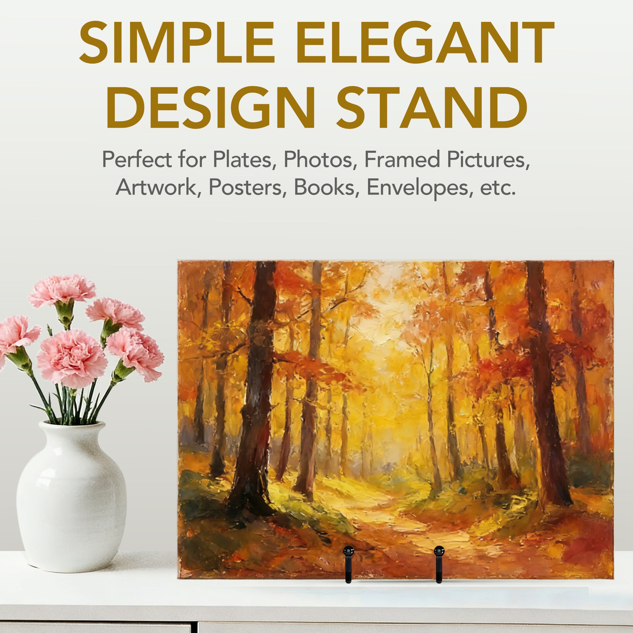 QUTOOL 6in Plate Stands, 4-Pack Metal Display Easels for Picture Frames