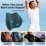 Lumbar Support Pillow for Car Seat – High-Density Memory Foam, Provides Comfort for Long Drivers, Relieves Lower Back Discomfort, Adjustable Strap Stays Put, Fits Most Cars, SUVs & Trucks (Black)