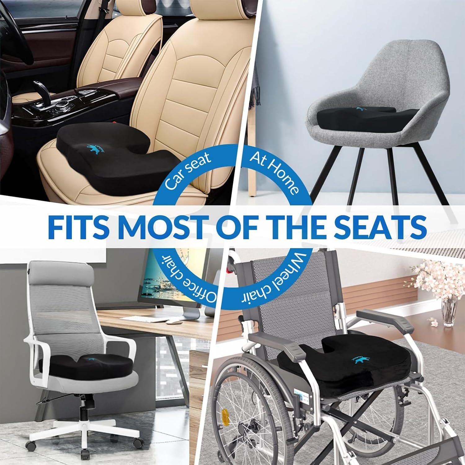 QUTOOL Memory Foam Seat Cushion for Office Chair Coccyx Cushion