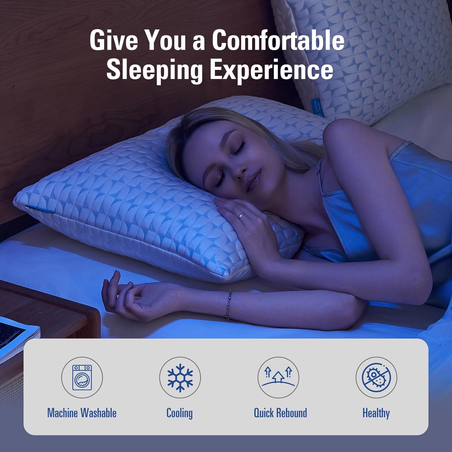 QUTOOL Shredded Memory Foam Pillows Cooling Bed Pillows