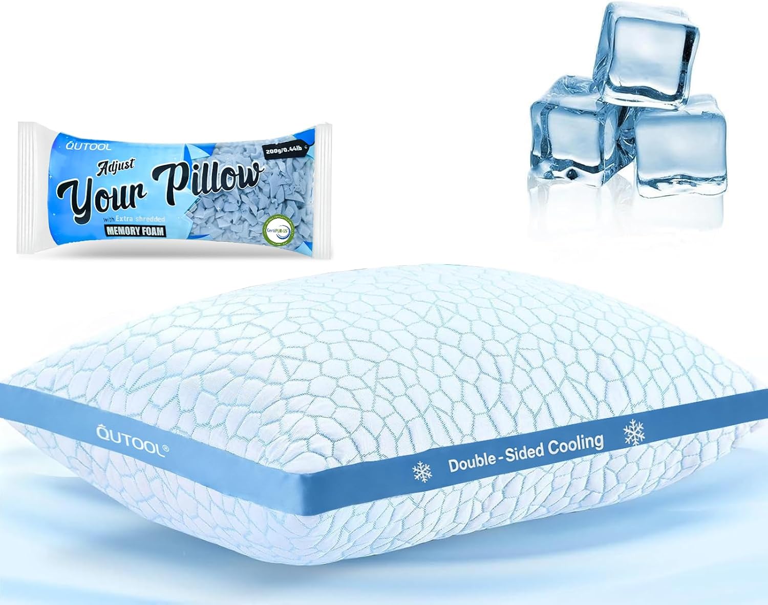 QUTOOL Shredded Memory Foam  Cool and Adjustable Loft