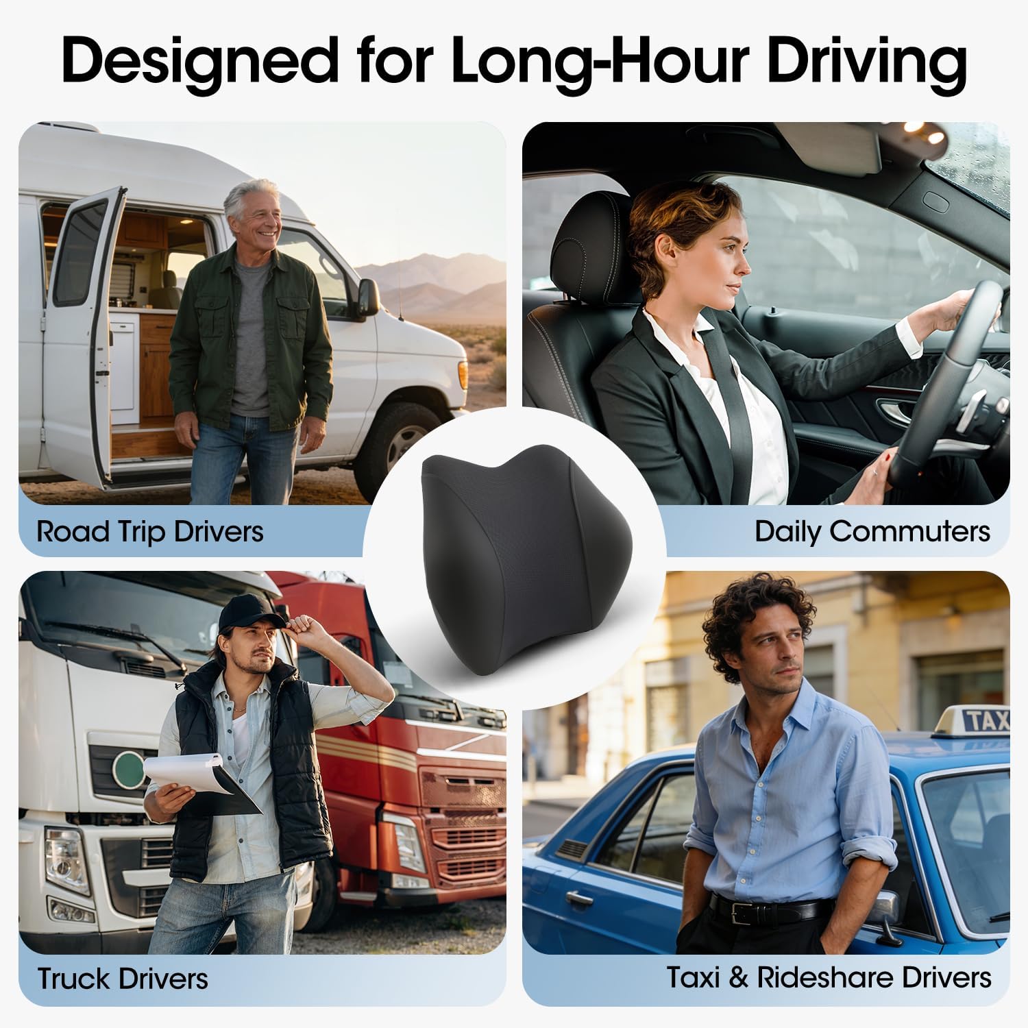 Lumbar Support Pillow for Car Seat – High-Density Memory Foam