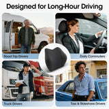 Lumbar Support Pillow for Car Seat – High-Density Memory Foam, Provides Comfort for Long Drivers, Relieves Lower Back Discomfort, Adjustable Strap Stays Put, Fits Most Cars, SUVs & Trucks (Black)