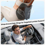 Lumbar Support Pillow for Car Seat – High-Density Memory Foam, Provides Comfort for Long Drivers, Relieves Lower Back Discomfort, Adjustable Strap Stays Put, Fits Most Cars, SUVs & Trucks (Black)