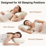 QUTOOL Memory Foam Cervical Neck Pillow, White