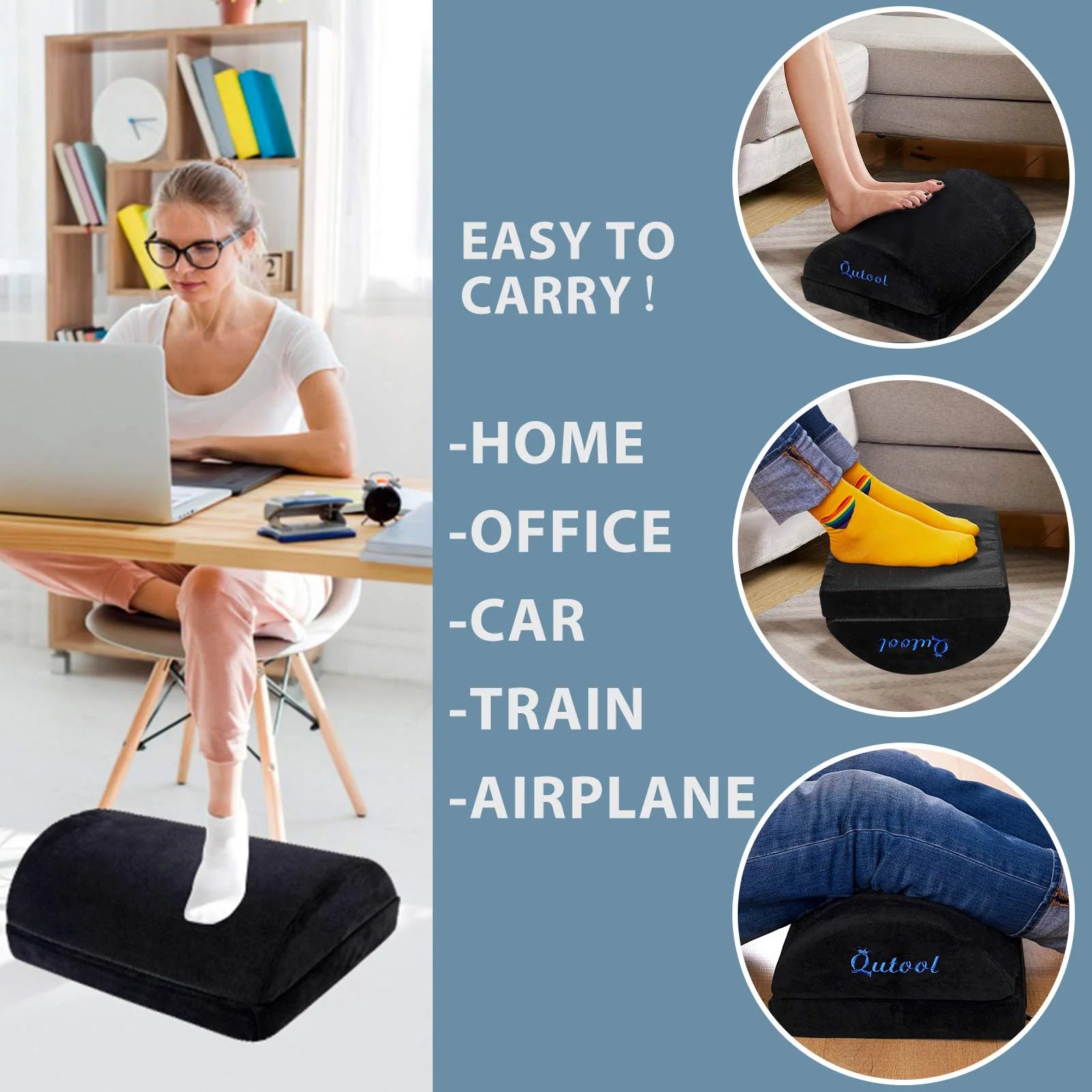 QUTOOL Memory Foam Foot Rest Under Desk