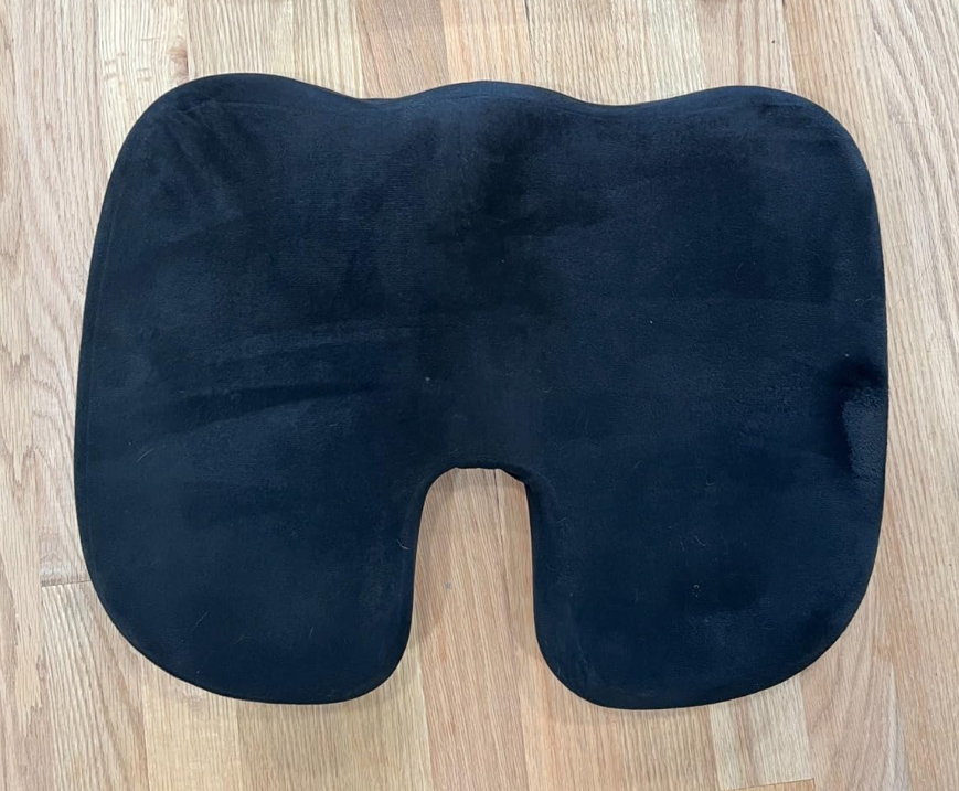 QUTOOL Memory Foam Coccyx Seat Cushion & Lumbar Support Pillow Black