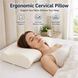 QUTOOL Memory Foam Cervical Neck Pillow, White