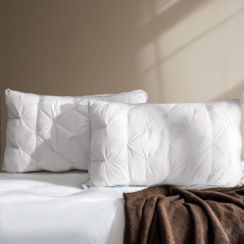 QUTOOL Luxury Hotel Goose Feather Pillow Set of 2, White